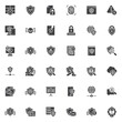 Cybersecurity vector icons set