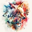 Charismatic concept of animal evolution, showcasing pets that adapt colors based on the environment, rendered in watercolor styles, with a closeup cinematic sharpen