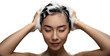 © Daye - A female shampooing hair in the shower on a transparent background