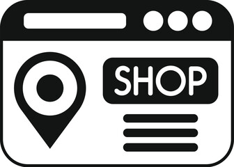 Canvas Print - Website store locator icon simple vector. Shop online. Pin road area