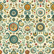 Ornamental retro pattern with geometric shapes