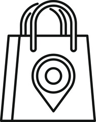 Poster - Shopping place locator icon outline vector. Online map app. Market place