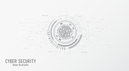Leinwandbilder - Cyber security technology on circuit line. Abstract background