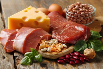 Sticker - Protein sources include meat fish cheese nuts beans and greens