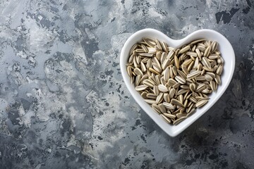 Sticker - Sunflower seeds in white bowl on gray surface