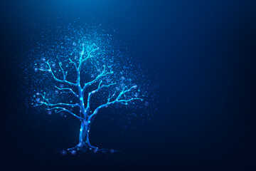 Wall Mural - adobe illtree big data technology network connection on blue background. online digital cloud storag