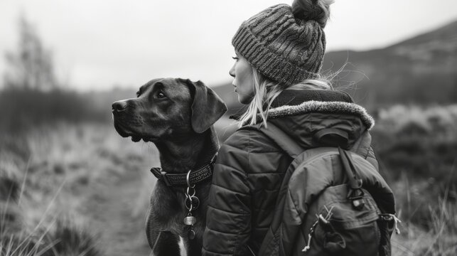 Poster featuring a monochrome dog friendly image.