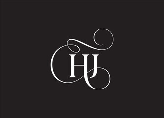 Wall Mural - HJ latter ligature typography logo design template