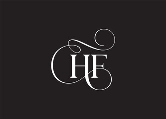 Wall Mural - HF latter ligature typography logo design template