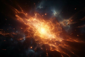 Wall Mural - A brilliant stellar explosion, possibly a supernova or a massive star's death throes.