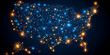 © VertigoAI - Digital map of USA, concept of North America global network