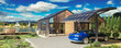 Energy Supply at a Vacation Home With Heat Pump & Solar Charging Station for Electric Car - panoramic 3D Visualization