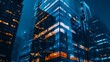 © Plaifah - Close-up of a modern skyscraper illuminated against the night sky, symbolizing the city's vibrant nightlife and cosmopolitan allure.