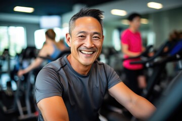 Wall Mural - person doing exercise at gym. fitness concept