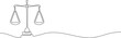 © stockgood - One continuous line drawing of law balance and scale of justice. Symbol and logo of equality