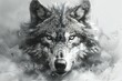 Wolf portrait, digital painting, illustration,  Canis lupus