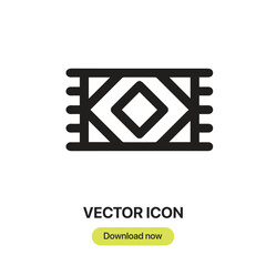 Fototapete - Carpet icon vector. Linear-style sign for mobile concept and web design. Carpet symbol illustration. Pixel vector graphics - Vector.	
