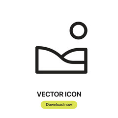 Poster - Desert icon vector. Linear-style sign for mobile concept and web design. Desert symbol illustration. Pixel vector graphics - Vector.	

