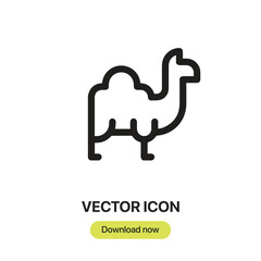 Fototapete - Camel icon vector. Linear-style sign for mobile concept and web design. Camel symbol illustration. Pixel vector graphics - Vector.	

