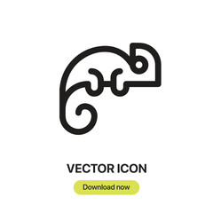 Fototapete - Chameleon icon vector. Linear-style sign for mobile concept and web design. Chameleon symbol illustration. Pixel vector graphics - Vector.	
