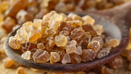 Poster - Close up of frankincense resin crystals on spoon