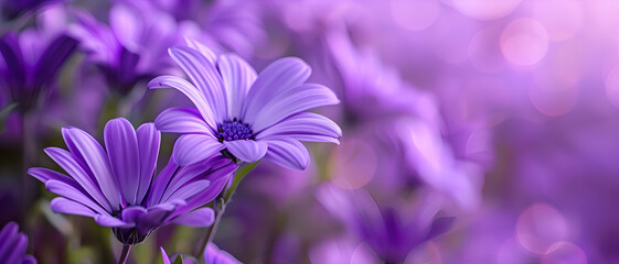 Canvas Print - Violet flower background with vibrant color