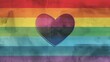 rainbow heart on rainbow background, pride flag, gay pride Generative AI