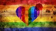 rainbow pride flag with heart shape, gay and lgbtq symbols Generative AI