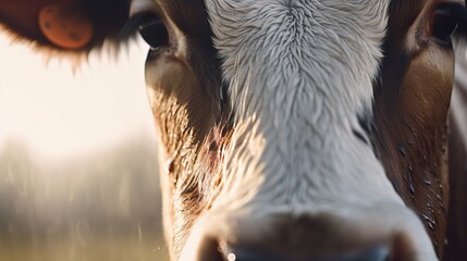 Wall Mural - Cow closeup face