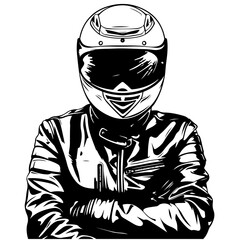 Wall Mural - Biker Pose Helmet