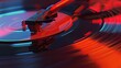 vinyl player close up red light Generative AI