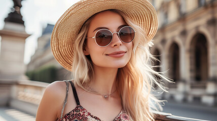 Fashion blogger exploring summer in Paris