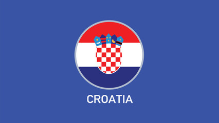 Croatia Flag Emblem Teams European Nations 2024 Abstract Countries European Germany Football Symbol Logo Design Vector Illustration
