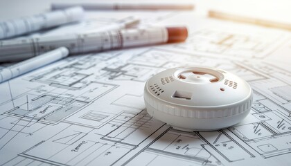 Smoke detector in a home with plans