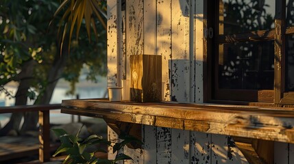 hiper realistic shot of the wood of a beach bar corroded a wooden wall corroded by saltpeter --ar 16:9 --style raw --weird 900