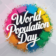 Wall Mural - a poster with a world population day  map on it