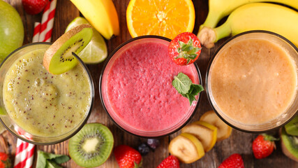 Sticker - fresh fruit smoothie in glass