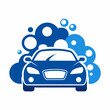 a car wash, featuring a car being washed with foam, set against a solid white background (9)