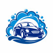 a car wash, featuring a car being washed with foam, set against a solid white background (13)