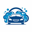 a car wash, featuring a car being washed with foam, set against a solid white background (15)