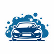 a car wash, featuring a car being washed with foam, set against a solid white background (17)