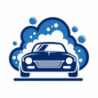 a car wash, featuring a car being washed with foam, set against a solid white background (18)