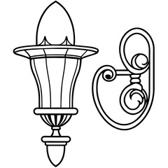 Vintage Street Lamp Vector Illustration for T-Shirt Design, Hoody Design, Pillow Cover Design - High-Quality Printable Graphics, SVG Files, and More