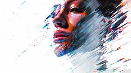 Poster - A woman's face is blurred and distorted