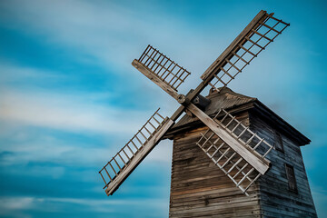 old wooden windmill