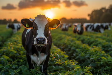 Wall Mural - cow in the field