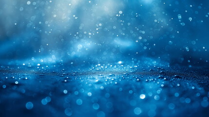Wall Mural - abstract blue bokeh lights on dark background