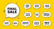 © blankstock - Offer speech bubble icons. Final Sale tag. Special offer price sign. Advertising Discounts symbol. Final sale chat offer. Speech bubble discount banner. Text box balloon. Vector