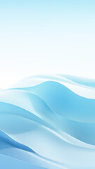 Wall Mural - abstract minimal blue cyan light 3D layered wave curves phone wallpaper background
