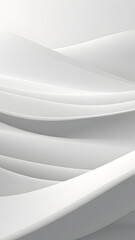 Wall Mural - abstract minimal white light 3D layered wave curves phone wallpaper background